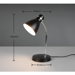 HARVEY CZARNA LAMPA BIURKOWA R50731032 Reality Leuchten